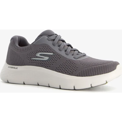 Afbeelding van Skechers Go Walk Flex heren wandelschoenen grijs Maat: 40 Textiel/Textiel/Rubber Casual Lage sneakers met veters