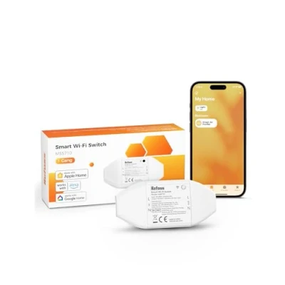 Afbeelding van Refoss slimme wifi schakelaar compatibel met HomeKit, aangesloten voor Siri, Alexa en Google Home, doe het zelf afstandsbediening tijdfunctie, 2500W, 1 stuk