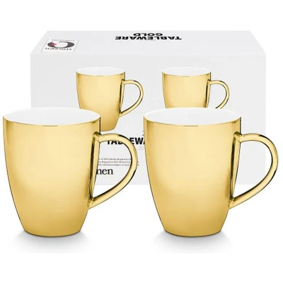 Afbeelding van Mok VT Wonen XL Gold 400 ml (Set van 2)