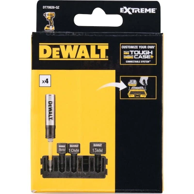 Afbeelding van DeWalt Accessoires Houder + IMPACT magnetische zeskantdoppen 5 stuks 8 mm, 10 13 mm Flextorq schroefgeleider DT70826 QZ