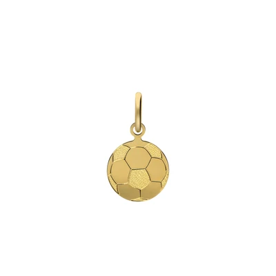 Afbeelding van Lucardi Kinder Zilveren goldplated Hanger voetbal 925 Zilver Goudkleurig
