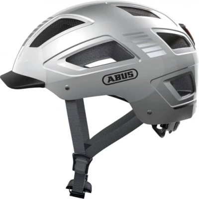Afbeelding van ABUS Hyban 2.0 Stadshelm Stevige Fietshelm Voor Dagelijks Gebruik met ABS hardshell Dames en Heren Zilver, Maat L