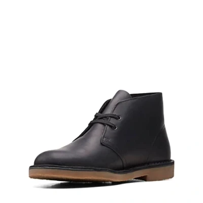 Afbeelding van Clarks Desert Boot Bushacre 3 Chukka laarzen voor heren, zwart leder, 47 EU