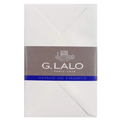 Afbeelding van G.Lalo 24400L enveloppen Veré de France (25% haders, met rubber bekleed, gelast, perfect voor uw uitnodigingen, 9 x 14 cm, visitekaartjesformaat, 25 enveloppen) wit