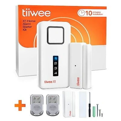 Afbeelding van tiiwee X1 Alarmsysteem Compleet met 120 dB Sirene, 2 Raam Deursensoren en Afstandsbedieningen Uitbreidbaar