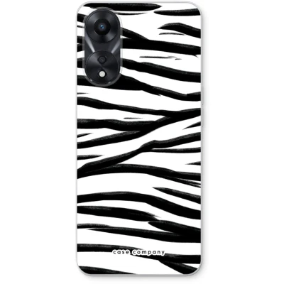 Afbeelding van Case Company® hoesje geschikt voor Oppo A78 5G Zebra pattern Soft Cover Telefoonhoesje Bescherming aan alle Kanten en Schermrand
