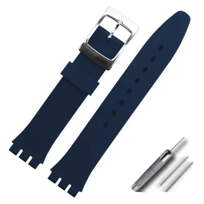 Afbeelding van OLXIYOC Horlogebandje voor Swatch, siliconen waterdicht horlogebandje, 20 mm