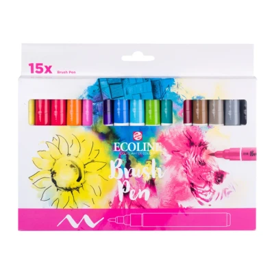 Afbeelding van Brushpen Talens Ecoline set á 15 kleuren