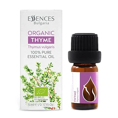 Afbeelding van Essences Bulgaria Biologische Tijm Essentiële Olie 5ml Thymus vulgaris 100% Puur en Natuurlijk Onverdund Therapeutische kwaliteit Familiebedrijf Met stoom gedestilleerd Niet GMO