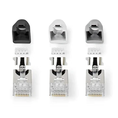 Afbeelding van RJ45 connector Cat7 FTP (Voor stugge kern, Doorsteekmontage, Knikbescherming, 10 stuks)