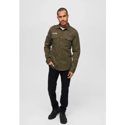 Afbeelding van Brandit LUIS Vintage Overhemd, Heren, Maat: Large, Olive