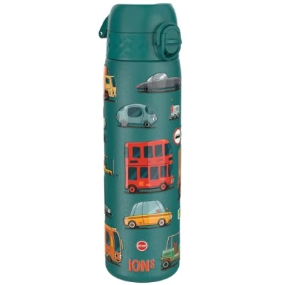 Afbeelding van ION8 Lichtgewicht Stalen Waterfles, 600 ml/20 oz, Zonder Isolatie, Lekvrij, Makkelijk te Openen, Veilige Vergrendeling, Vaatwasserbestendig, Hygiënische Flipcover, Draaggreep, Duurzaam,Automobielen
