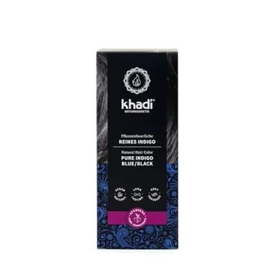 Afbeelding van khadi PURE INDIGO plantaardige haarverf, Mysterieus diepzwart tot glinsterend blauwzwart, 100% plantaardig, natuurlijk &amp; veganistisch, Gecertificeerde natuurlijke cosmetica, 100g