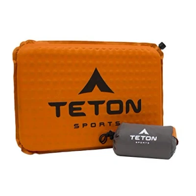 Afbeelding van TETON Sports Campingzitkussen, stadionstoel, bureaustoel, auto pad, opblaasbaar, oranje, 43,2 x 30,5 3,8 cm