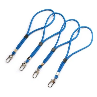 Afbeelding van trage.band® Korte verstelbare polsband met karabijnhaak, 4 stuks blauw