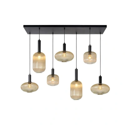 Afbeelding van Lucide MALOTO Hanglamp 7xE27 Amber