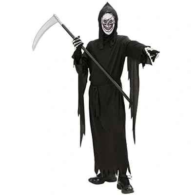 Afbeelding van Widmann Kinderkostuum Magere man, zwart gewaad, Grim Reaper, carnavalskostuums, carnaval, Halloween
