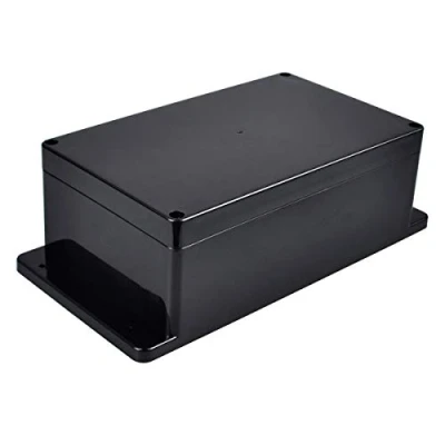 Afbeelding van Therlan aansluitdoos, zwart, waterdicht, verdeeldoos, opbouw, IP65, ABS elektronische behuizing, kunststof buiten, zwart (200 x 120