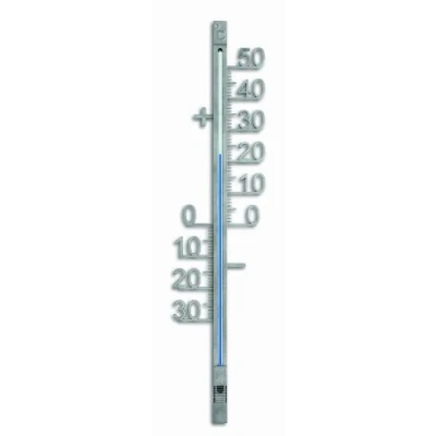 Afbeelding van TFA Dostmann 12.5011 Analoge buitenthermometer, gemaakt van metaal, weerbestendig, vrijstaande graden, zilver, (L) 100 x (B) 17 (H) 428 mm