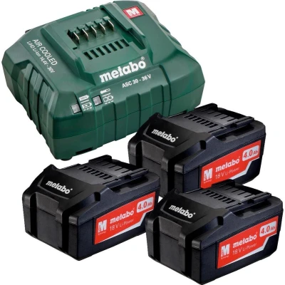Afbeelding van Metabo 685049000 18V Li Ion Accu Starterset (3x 4.0Ah) + Lader