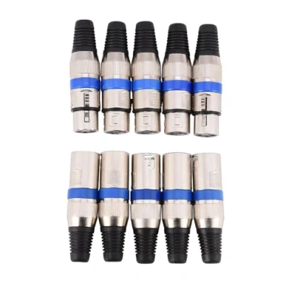 Afbeelding van 5 paar 3 pins XLR connector mannelijke en vrouwelijke microfoon Audio stekker aansluiting