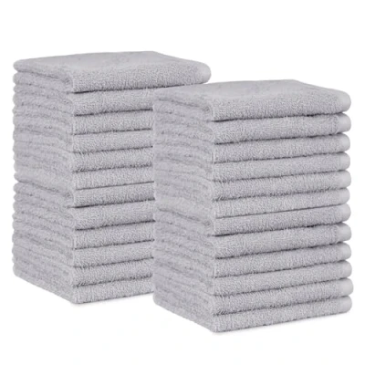 Afbeelding van Amazon Basics Gastendoekjes, 24 stuks, vervagen niet, uiterst absorberend, katoen, grijs, 30 x cm