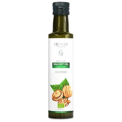 Afbeelding van Essences Bulgaria Biologische Walnootolie 250ml 100% Natuurlijke Koudgeperste Olie Extra Premium Kwaliteit Uitstekende Smaak Dipjes Salades Geen Additieven van Conserveermiddelen Niet GMO