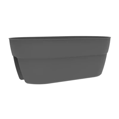 Afbeelding van Bloempot EDA grijs Donker Plastic Ovaal Modern