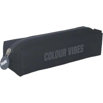 Afbeelding van Dohe Eenvoudige schooletui 1 compartiment, multifunctionele rechthoekige etui, 21x6x6 cm, ritssluiting, gemaakt van duurzaam polyester COLOUR VIBES Zwart