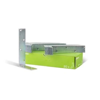 Afbeelding van Alberts 20x balk hoek beugel connector gebouw metalen 100x200x40mm
