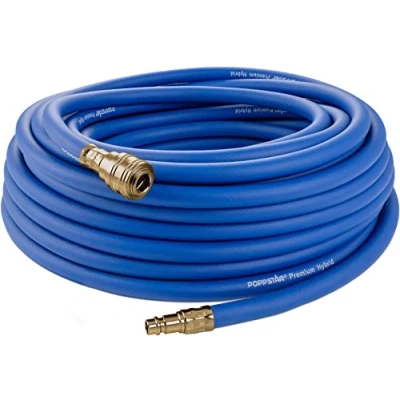 Afbeelding van Poppstar Persluchtslang 20 m (Hybride PVC met Polymeer, Binnendiameter 9,2 mm Messing Koppeling/Snelkoppeling), tot Bar, Blauw