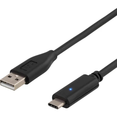Afbeelding van Deltaco USBC 1004 USB C naar A kabel 480 MBps 1 meter Zwart