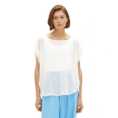 Afbeelding van TOM TAILOR Dames 1037408 T shirt, 10315 Whisper White, XXL, XXL