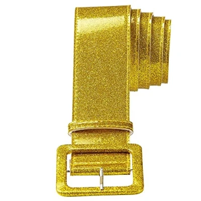 Afbeelding van Widmann 04623 Riem met glitter volwassen vrouw, jaren 70, disco, dansers, nieuwjaar, show, 120 cm, goudkleur