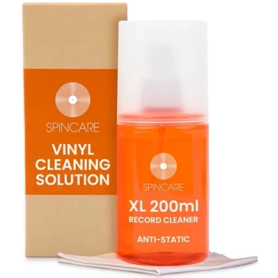 Afbeelding van Vinyl Reinigingsoplossing door SPINCARE 200ml (8oz) Antistatisch LP Reinigingsvloeistof met Superzachte Microvezeldoek Erwijdert Vuilstof En Vingerafdrukken Record Cleaner Solution