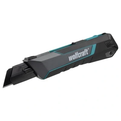 Afbeelding van wolfcraft Afklikmes PRO Safety, 25 mm 4291000 extra scherp professioneel mes met optimaal ergonomisch ontwerp voor links en rechtshandige gebruikers