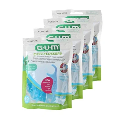 Afbeelding van 4x GUM Easy Floss tandzijde inclusief houder interdentale tandzijdesticks