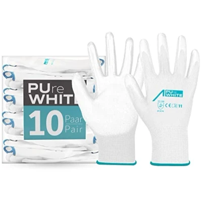 Afbeelding van ACE PUre werkhandschoenen wit handschoenen voor werk EN 388/21420 08/M (Pak van 10)