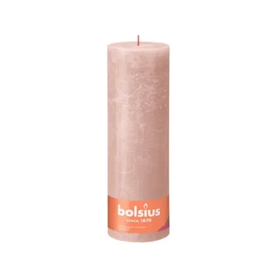Afbeelding van Bolsius poeder roze rustiek stompkaars 300/100 (200 uur) Misty Pink