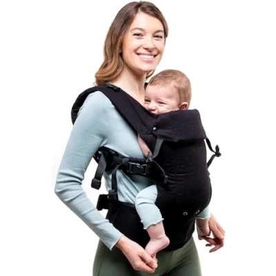 Afbeelding van Beco Gemini draagzak voor pasgeborenen tot peuters 100% biologische katoenen draagzak, met verstelbare zitting, ergonomische 7 35 lbs (Organisch Metro Black)