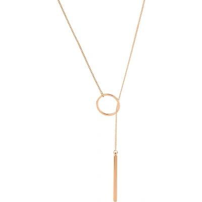 Afbeelding van Rosé Plated Ketting met cirkel en staafje