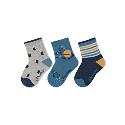 Afbeelding van Sterntaler Sneaker sokken 3 pack kat lichtgrijs