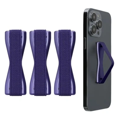 Afbeelding van kwmobile vingerhouder voor smartphone Vingergreep telefoon Zelfklevende finger holder Set van 3 In metallic blauwpaars /