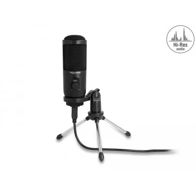 Afbeelding van USB Kondensator Mikrofon mit Ständer 24 Bit / 192 kHz für PC und Not