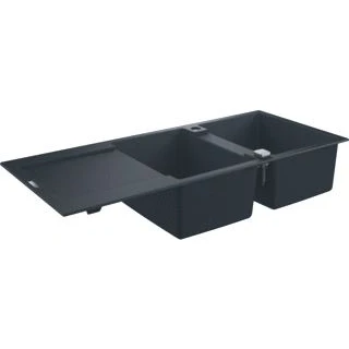 Afbeelding van Grohe rechthoekige dubbele spoelbak bladmontage opbouw afvoerplug vuilafstotend waste hxbxd 200x1160x500mm 31647ap0