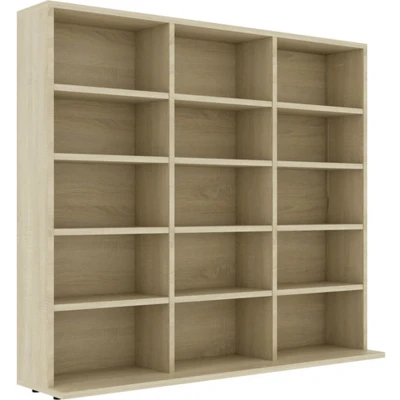 Afbeelding van vidaXL Cd kast 102x23x89,5 cm bewerkt hout sonoma eikenkleurig