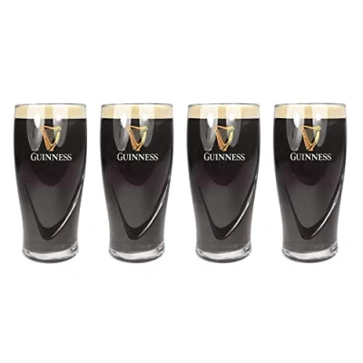 Afbeelding van Guinness Officiële Merchandise Embossed Pint Bierglas (Set van 4)