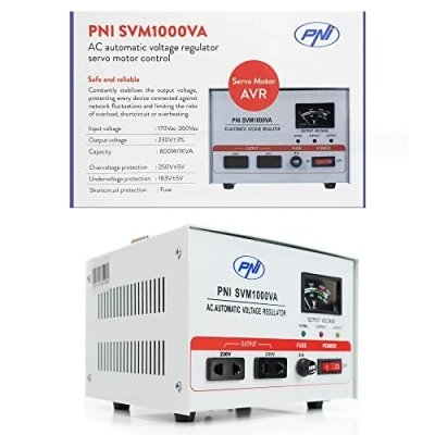 Afbeelding van Spanningsstabilisator PNI SVM1000VA met servomotor, 800 W, 3,6 A, 230 V uitgang