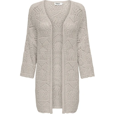 Afbeelding van ONLY Onlbeach LIFE 3/4 LONG Cardigan Vest, Dames, Maat: XS, Pumice stone