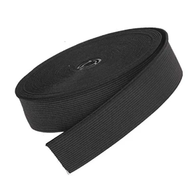 Afbeelding van Platte elastische band, band om te naaien, riemen, naaiwerk, pruiken, 6 meter (zwart, 25 mm)